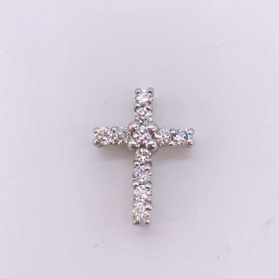 14kt White Gold & Diamond Cross Pendant