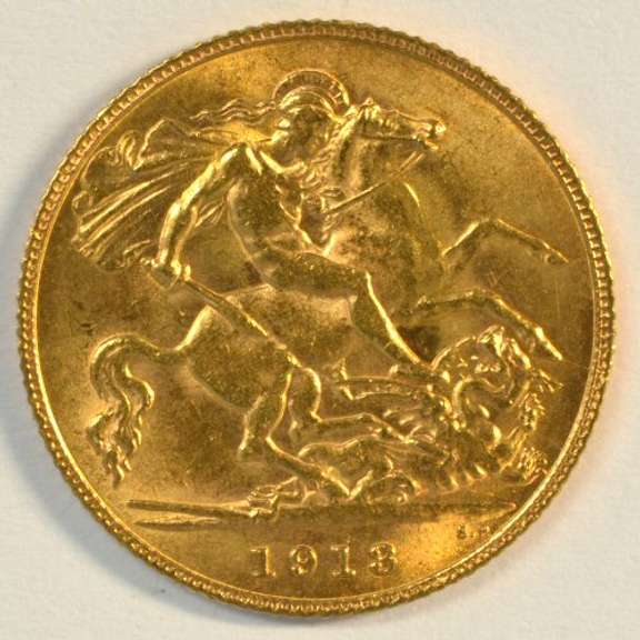 Super choice BU 1913 Great Britain Gold Half Sovereign