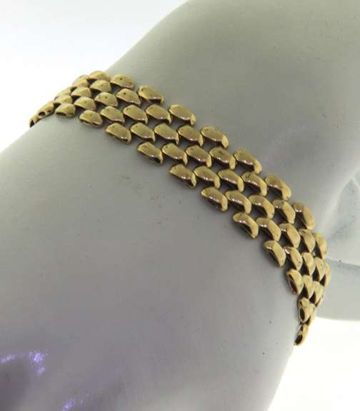 Classic 14kt YG Panther Link Bracelet