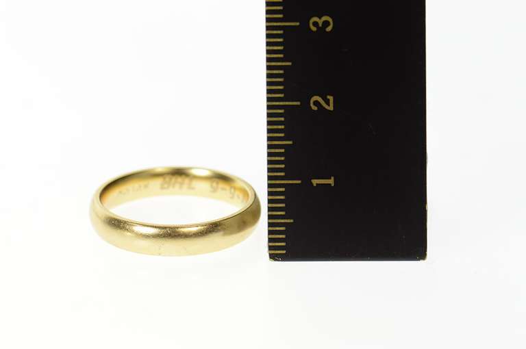 14K Yellow Gold 4.2mm Classic Simple Rounded Wedding Band Ring