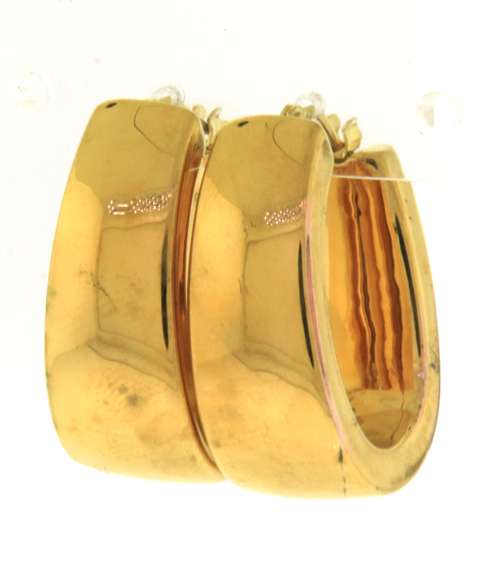 Chic 14kt YG Squared Oval Hoop Earrings
