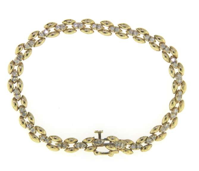 Fabulous Yellow Gold Panther Link Diamond Bracelet