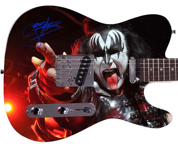 Gene Simmons Kiss Autographed Custom Graphics Facsimile Guitar