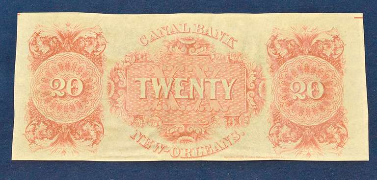 New Orleans Canal Bank Remainder $20 Note