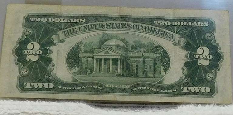 1928-G $2. US Note Red Seal circ, first yr of issue for sm size