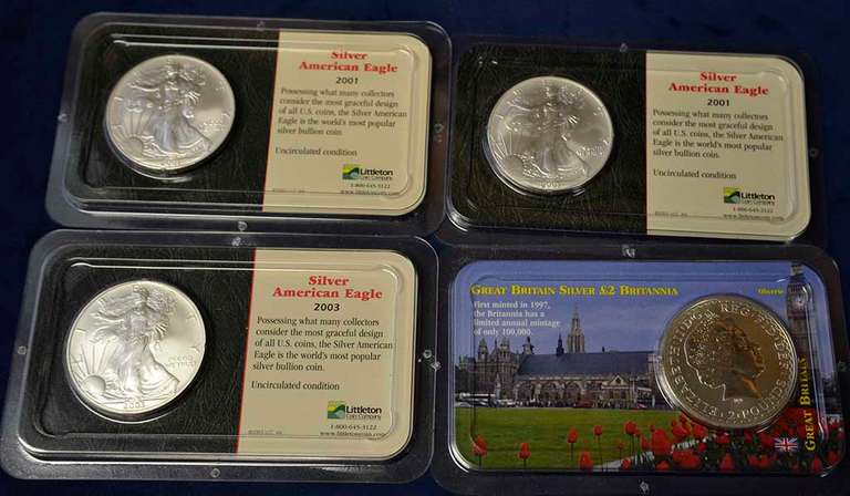 American Silver Eagles And Great Britain Britannia