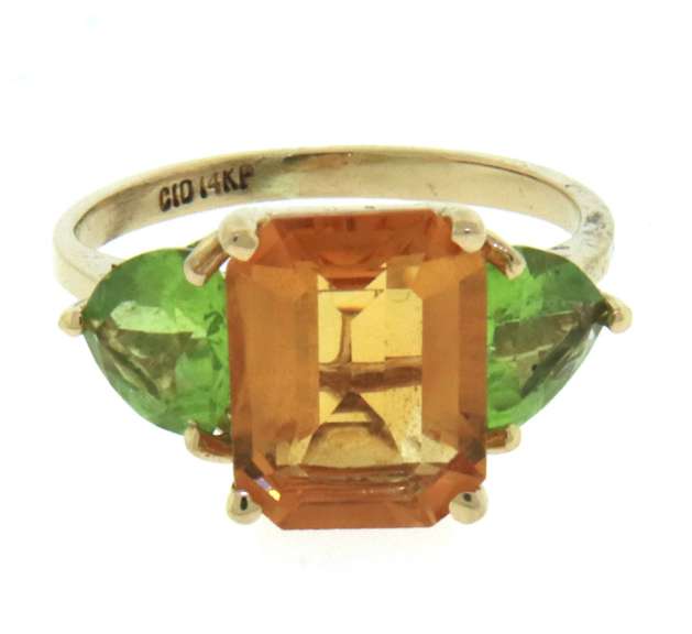 Favorite Yellow Gold Citrine and Peridot Ring