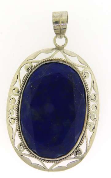Vintage Sterling Silver Lapis Pendant