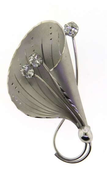 Sterling Silver Cubic Zirconia Brooch
