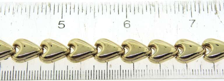 Incredible Yellow Gold Puffed Heart Bracelet