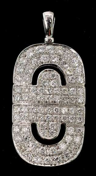 Bright 1.36CTW Diamond Pendant in 18KT White Gold