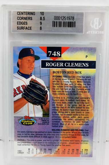 Roger Clemens 1993 1st Day Issue Baseball Card, 8.5