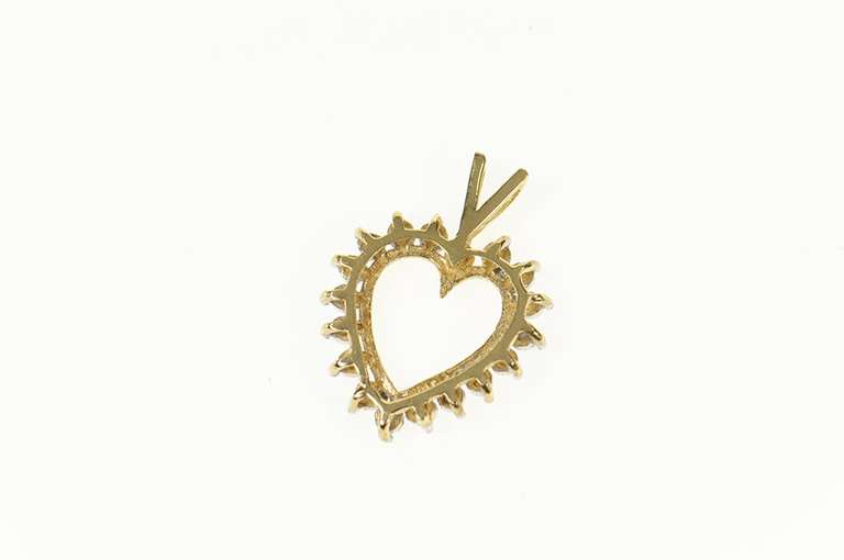 10K Yellow Gold Diamond Accent Classic Heart Love Symbol Pendant