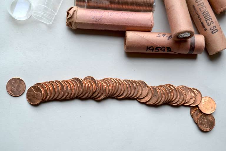 1958 4 1959 & 4 1959 D BU Lincoln Rolls