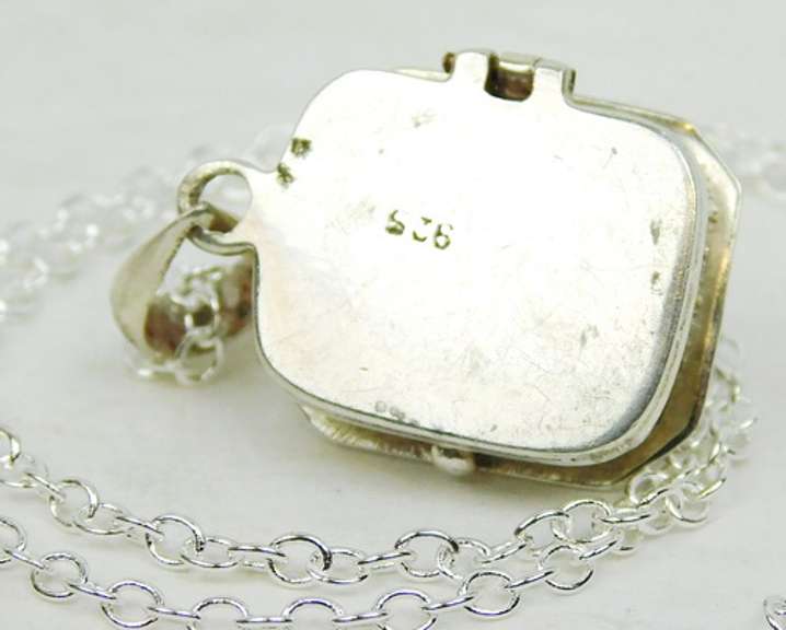 Sterling Blue Moonstone Locket & Chain