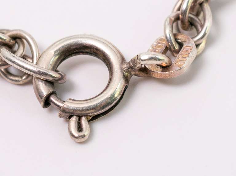 Edgy Thick Station bead Bracelet in Sterling Silver