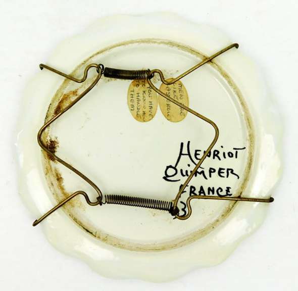 Vintage French Quimper Plate Wall Plaque