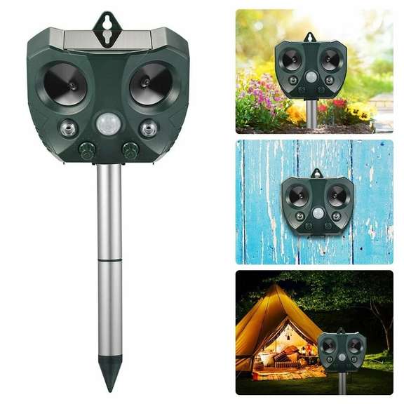 Solar Ultrasonic Animal Repeller PIR Motion Sensor
