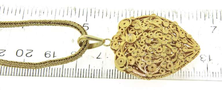 Impressive Open Work Heart on Fancy Chain