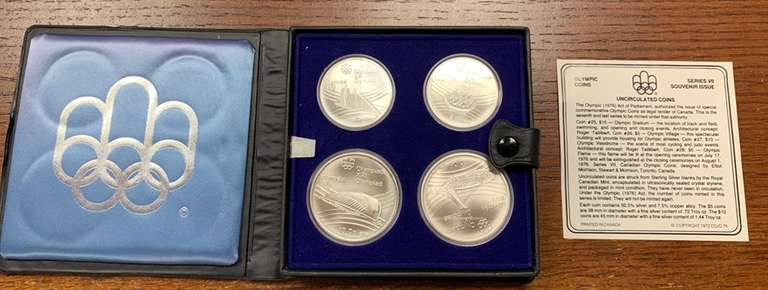Set of 4 1976 Series VII Olympic Silver Coins
