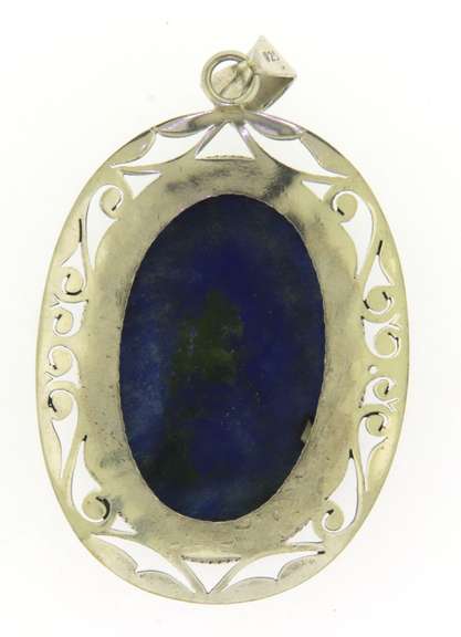 Vintage Sterling Silver Lapis Pendant