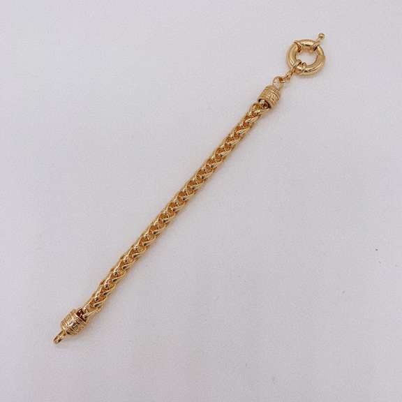 Fancy Italian Made 18kt Gold Plated Greek Key Design Bracelet