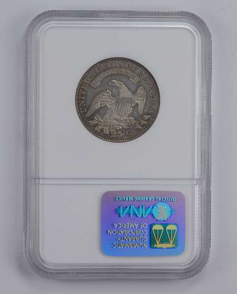 AU50 1825/3 Capped Bust Quarter - B-2 - Graded NGC
