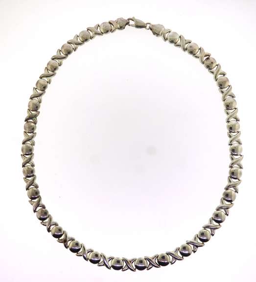 Sterling Silver XO Italian Necklace