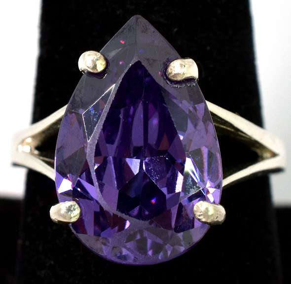 Chunky Crystal Ring in Sterling Silver