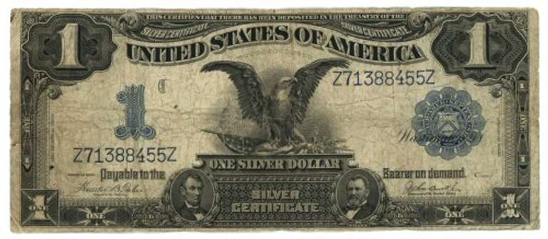 Circulated 1899 Series $1 'Black Eagle' Silver Certificate