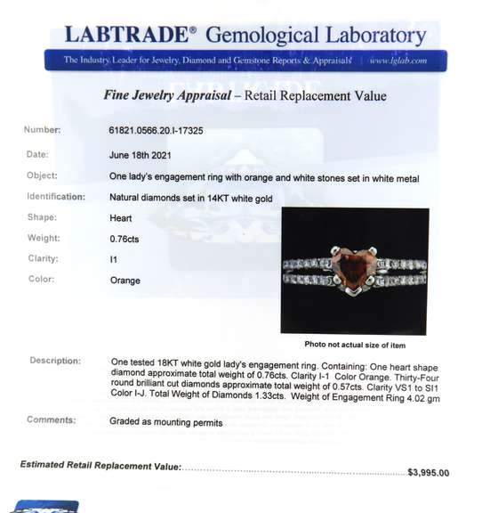Majestic 18kt White Gold Heart Shaped Diamond Engagement Ring