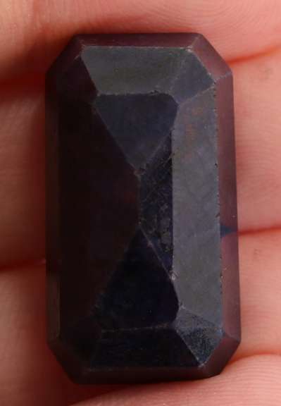 Lavish 70ct emerald cut royal blue Sapphire