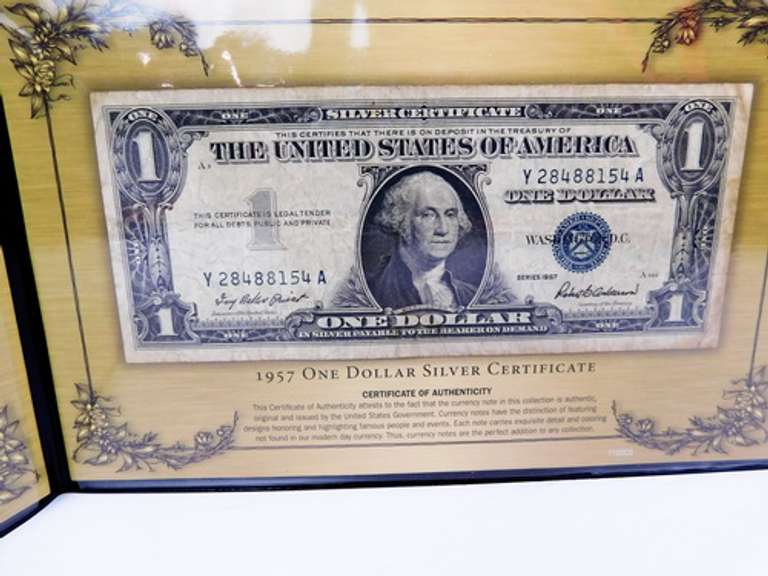 1957 One Dollar U.S. Silver Certificate w/COA