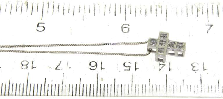Dazzling White Gold Diamond Cross Pendant on Chain