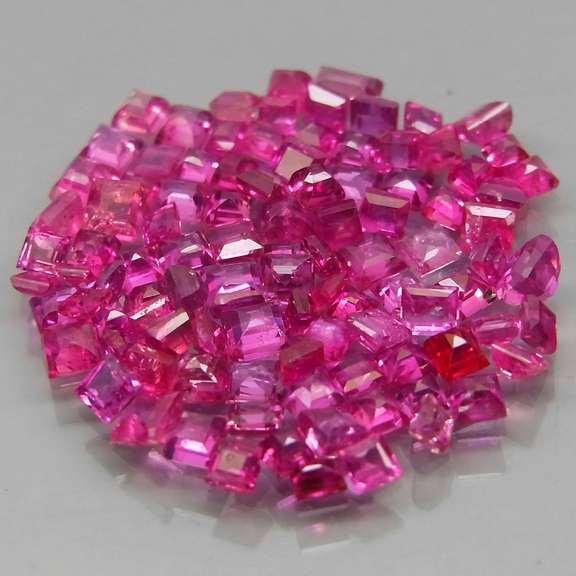 Thai pink! 4.39ct 100 piece princess cut Ruby set