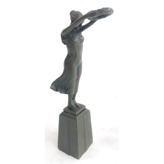 Roman Lady Holding out Crown Bronze Sculpture