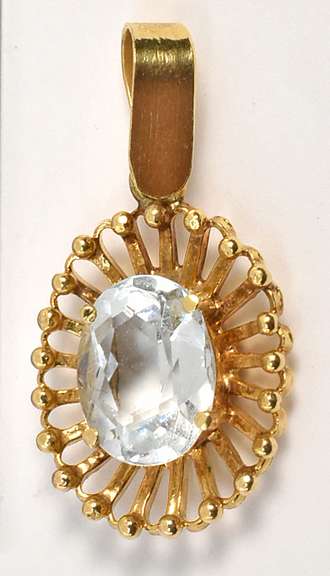 Cute 18k Aquamarine Pendant