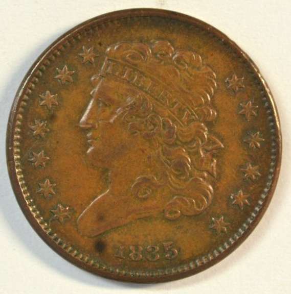 Near Mint 1835 Classic Head Half Cent. Full strike