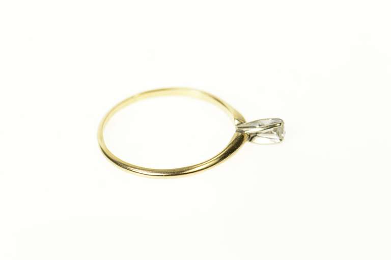 14K Yellow Gold Diamond Solitaire Classic Promise Engagement Ring