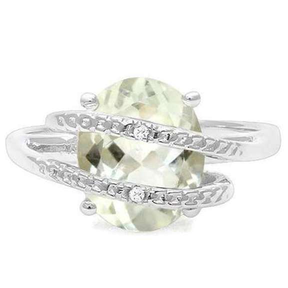 925 STERLING SILVER OV 9*11 MM GREEN AMETHYST WOMEN RING