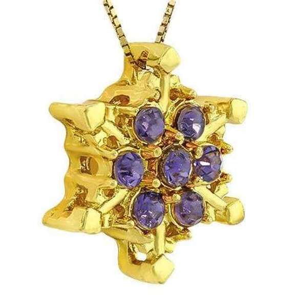 CREATED SAPPHIRE GERMAN SILVER PENDANT