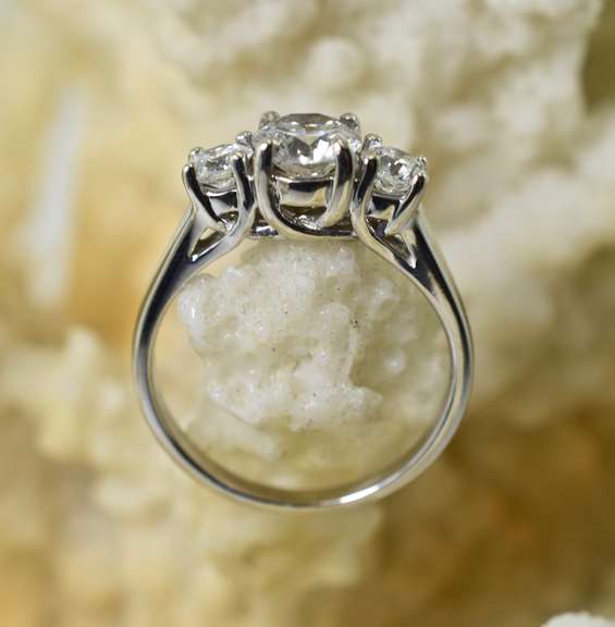 Ever-Popular 14K 3-Stone Diamond Ring