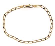 Charming Yellow Gold Elongated Curb Link Bracelet