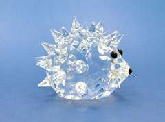 Vintage Swarovski Crystal Hedgehog Figurine With Black Eyes and Nose