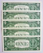 (5) Gem Crisp 1957 $1 Silver Certificates-Consecutive!