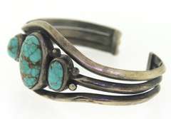 Vintage Turquoise Sterling Silver Bangle
