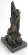Sexy Lady Sits on Rock Bronze Sculpture