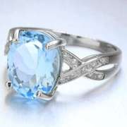 5.59 CT BABY SWISS BLUE TOPAZ & DIAMOND 925 STERLING SILVER RING