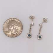 14kt Gold, Blue Sapphire, & Diamond Earrings
