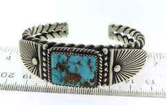 Vintage Turquoise Cuff Bangle in Sterling Silver